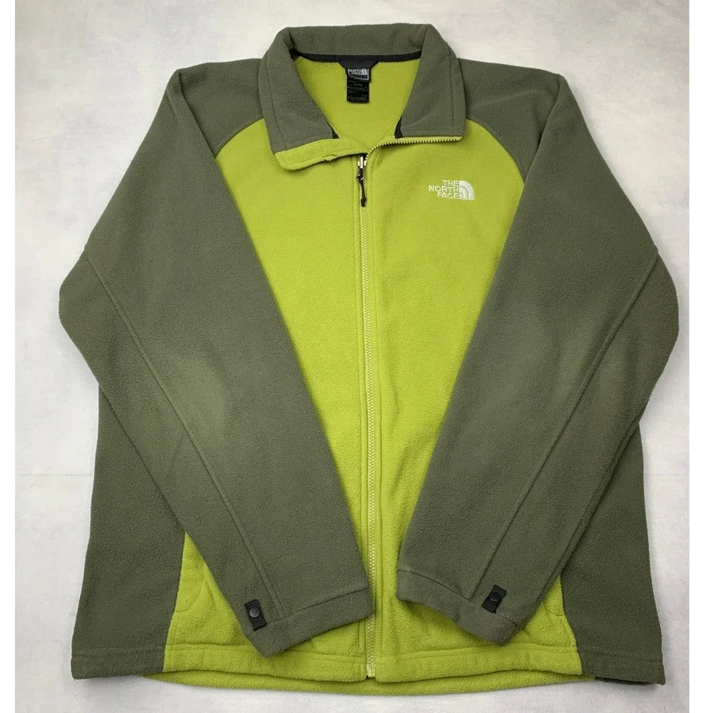 The North Face Denali Mens XL Full Zip‎ Fleece Jacket Lime Olive Green F09
